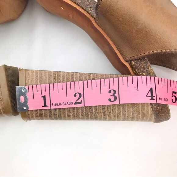 Five Worlds Brown Leather Lace Tie Stacked Heel Platform Sandals - Picture 11 of 16